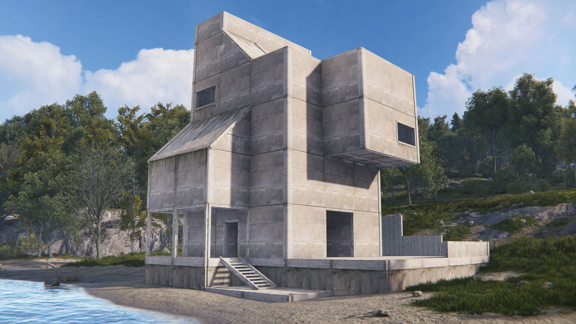 brutalist building rust